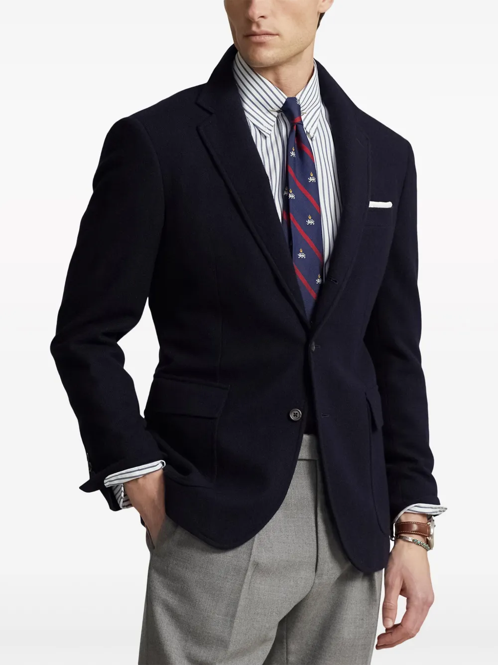 Polo Ralph Lauren Kasjmier blazer met enkele rij knopen Blauw