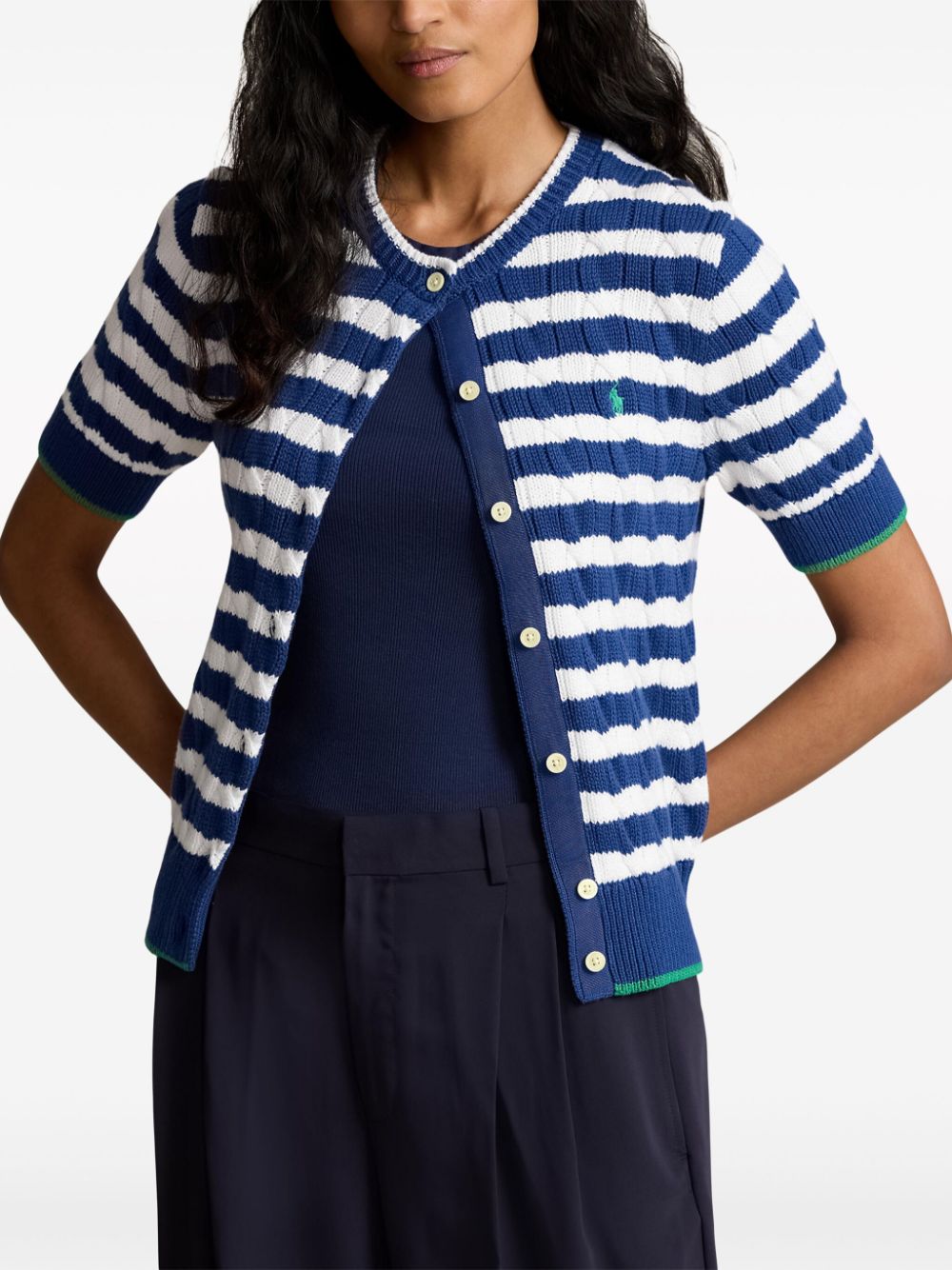 How to find cheap deals Polo Ralph Lauren striped cable-knit cardigan Women