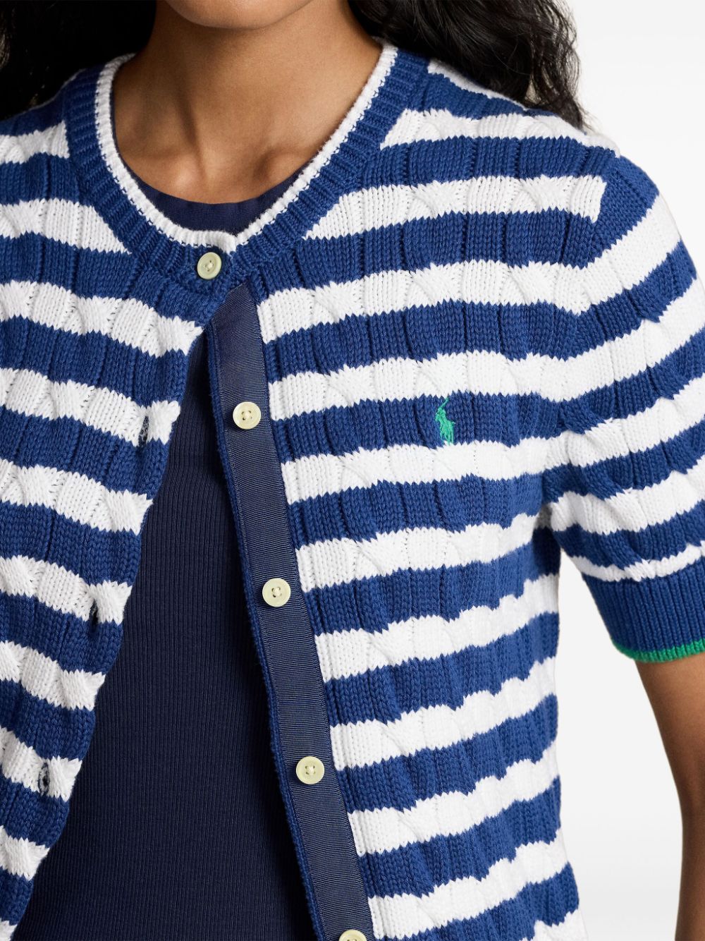 How to find cheap deals Polo Ralph Lauren striped cable-knit cardigan Women