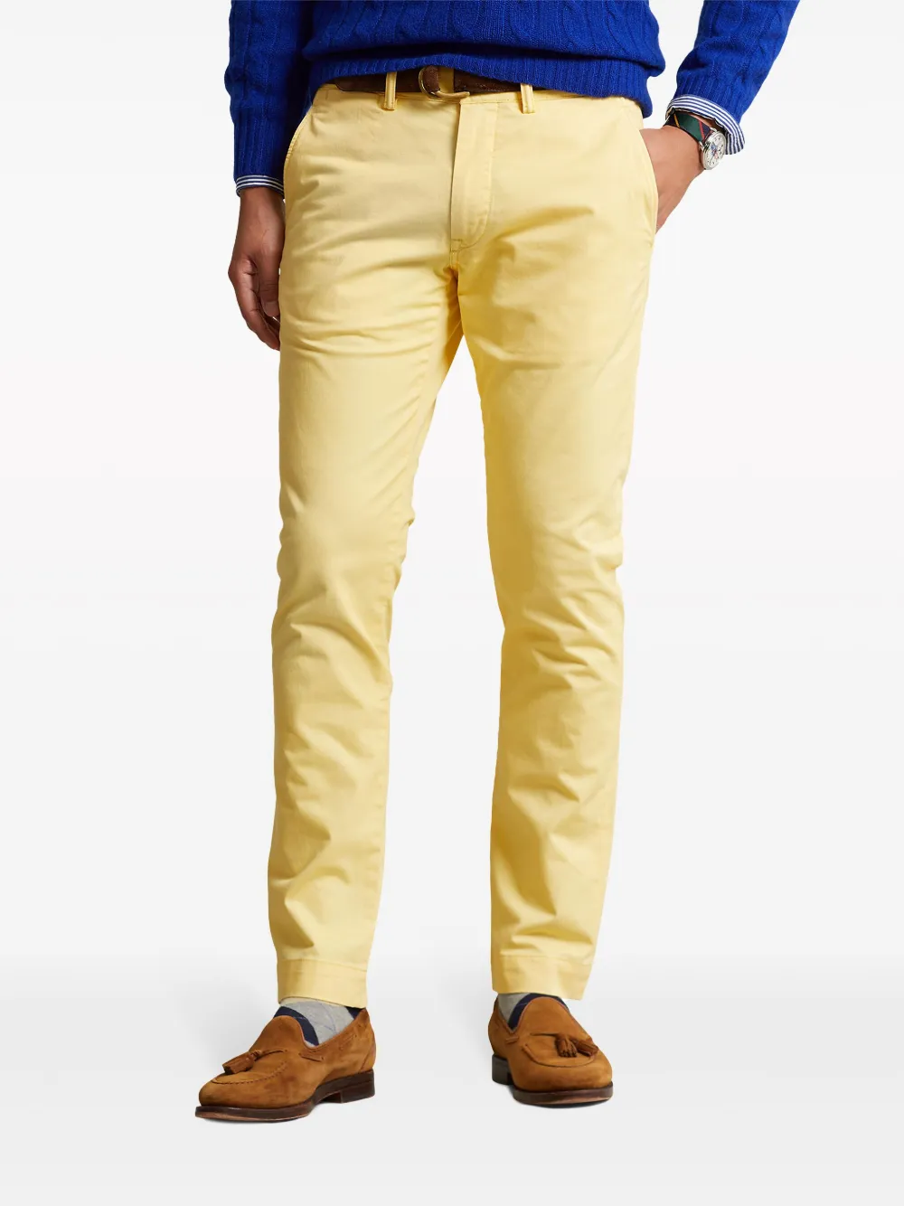 Polo Ralph Lauren COTTON STRTCH TWILL-SLFBEDFORDP-FLAT-PANT Geel