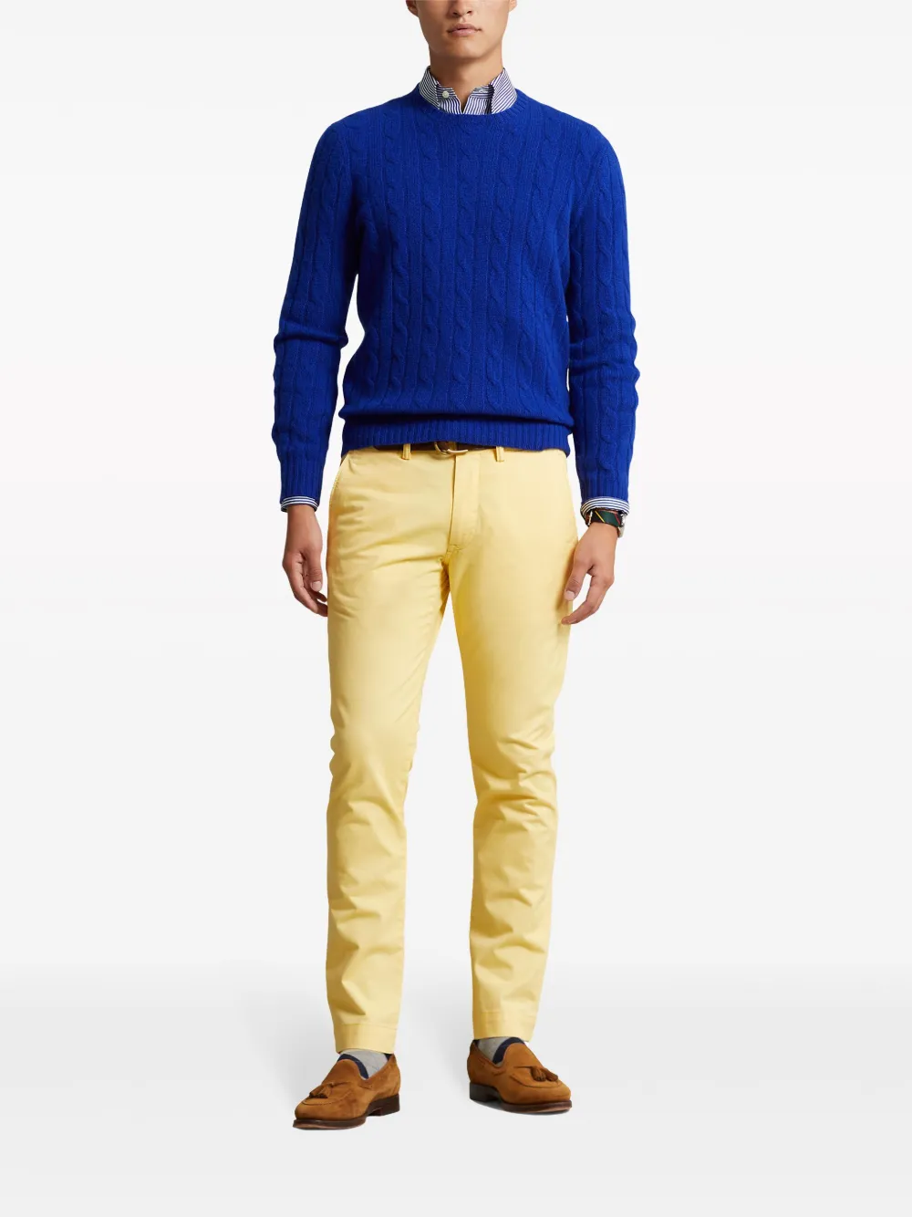 Polo Ralph Lauren COTTON STRTCH TWILL-SLFBEDFORDP-FLAT-PANT Geel