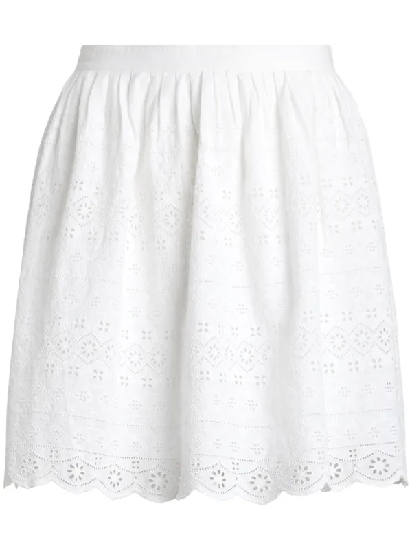 Ralph Lauren Pique Mesh スカート ホワイト polo-ralph-lauren-cotton-pique