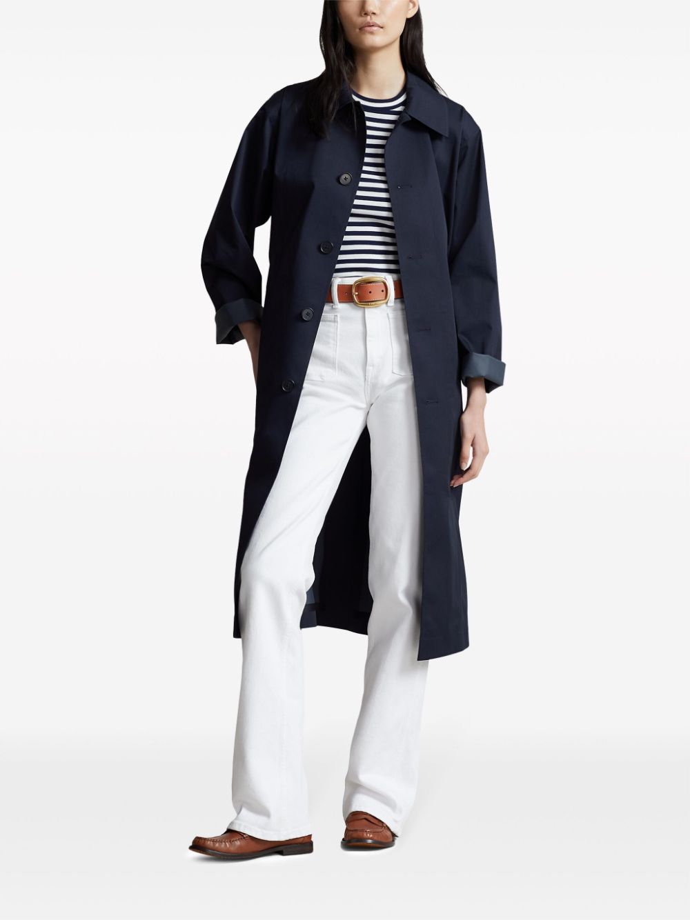 Shop Polo Ralph Lauren Belted Trench Coat In Blue
