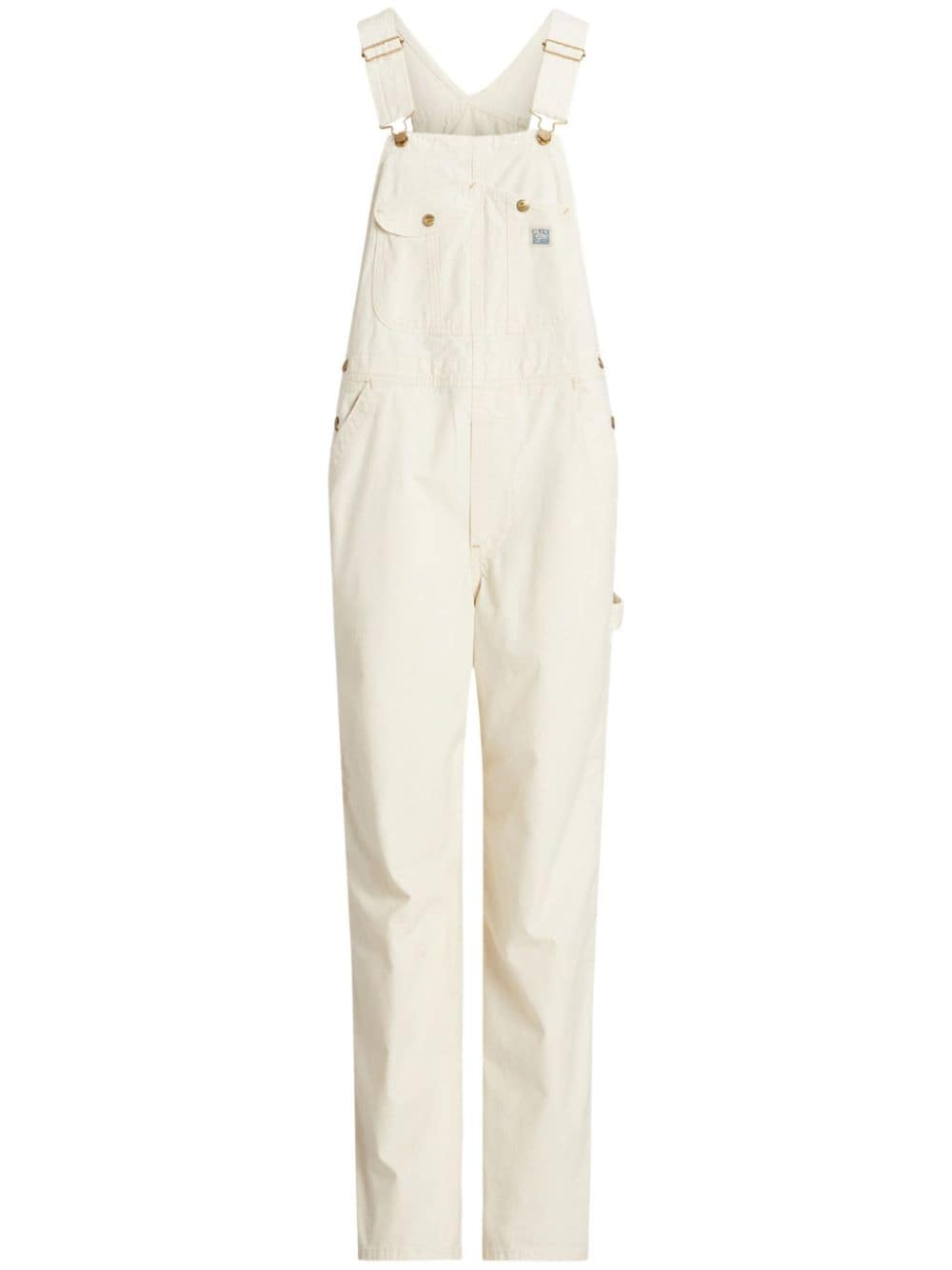 Shop Polo Ralph Lauren Straight-leg Denim Dungarees In White