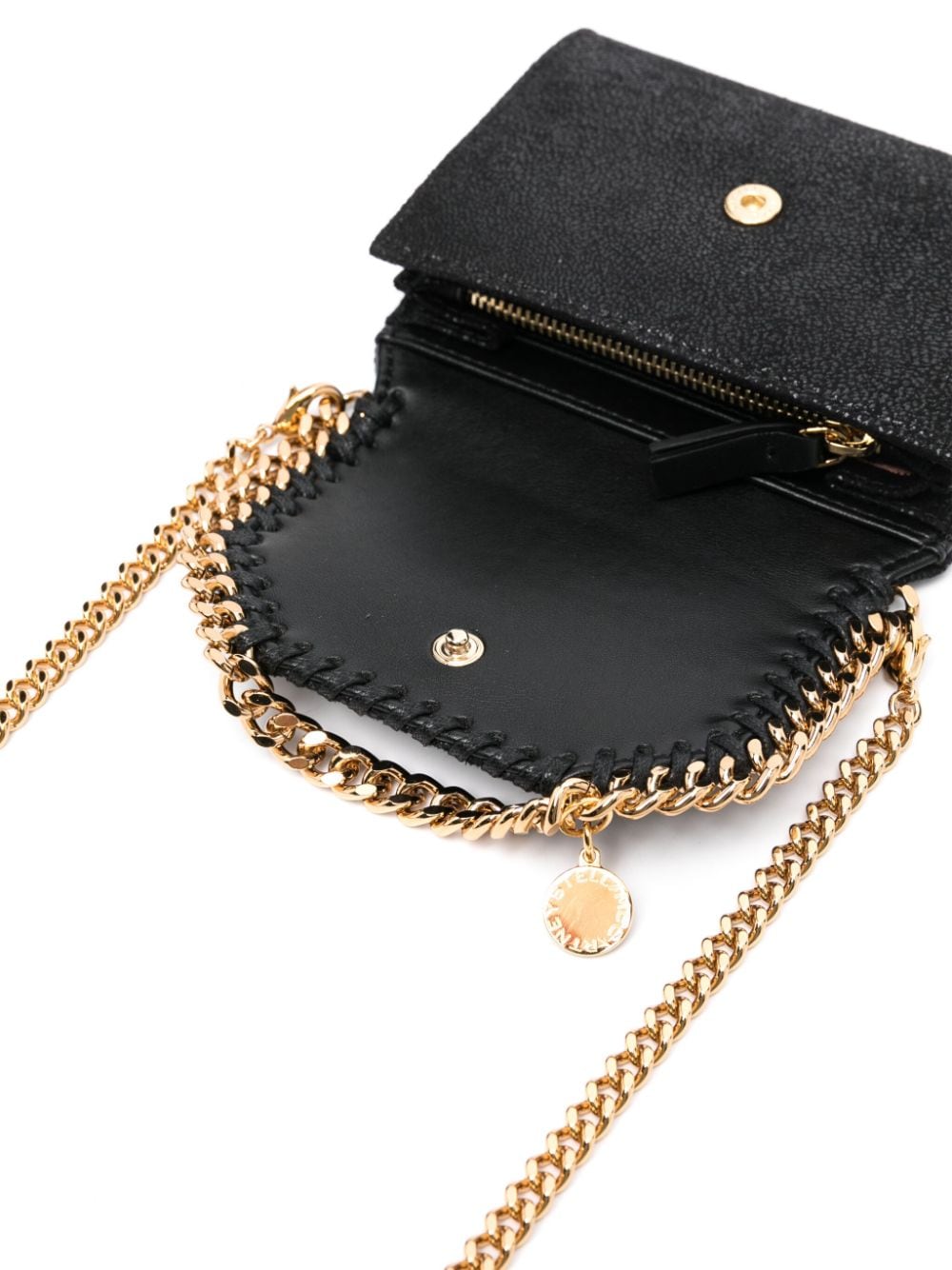 Shop Stella Mccartney Falabella Small Flap Wallet In Black