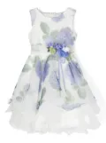 Mimilù floral-print flared dress - White