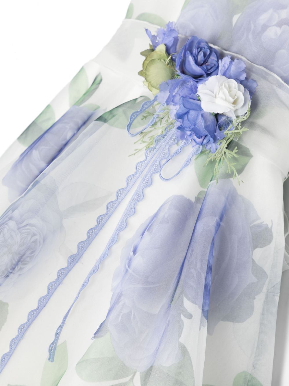 Shop Mimilù Floral-print Flared Dress In White