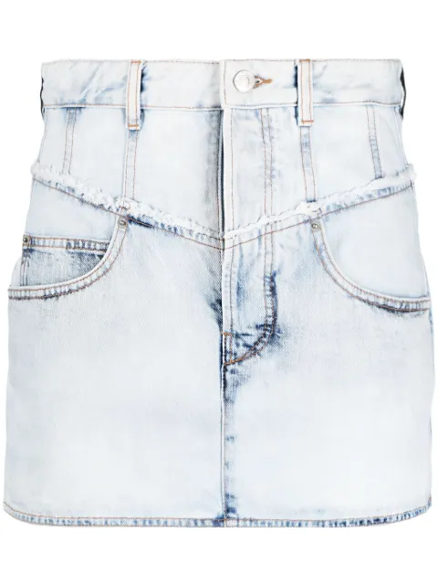 ISABEL MARANT Narjis frayed denim miniskirt