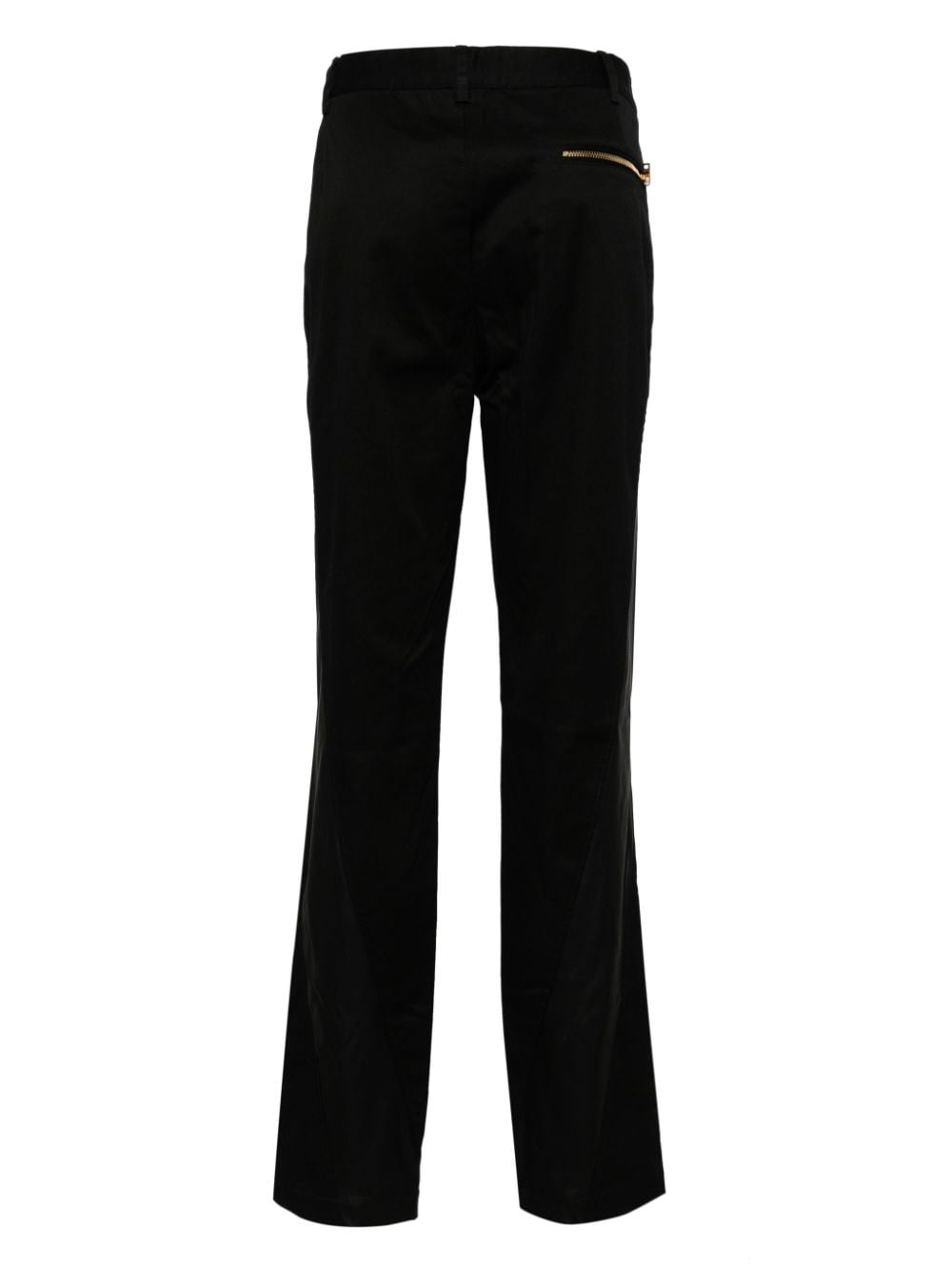 Shop Versace Jeans Couture Straight-leg Cotton Trousers In Black