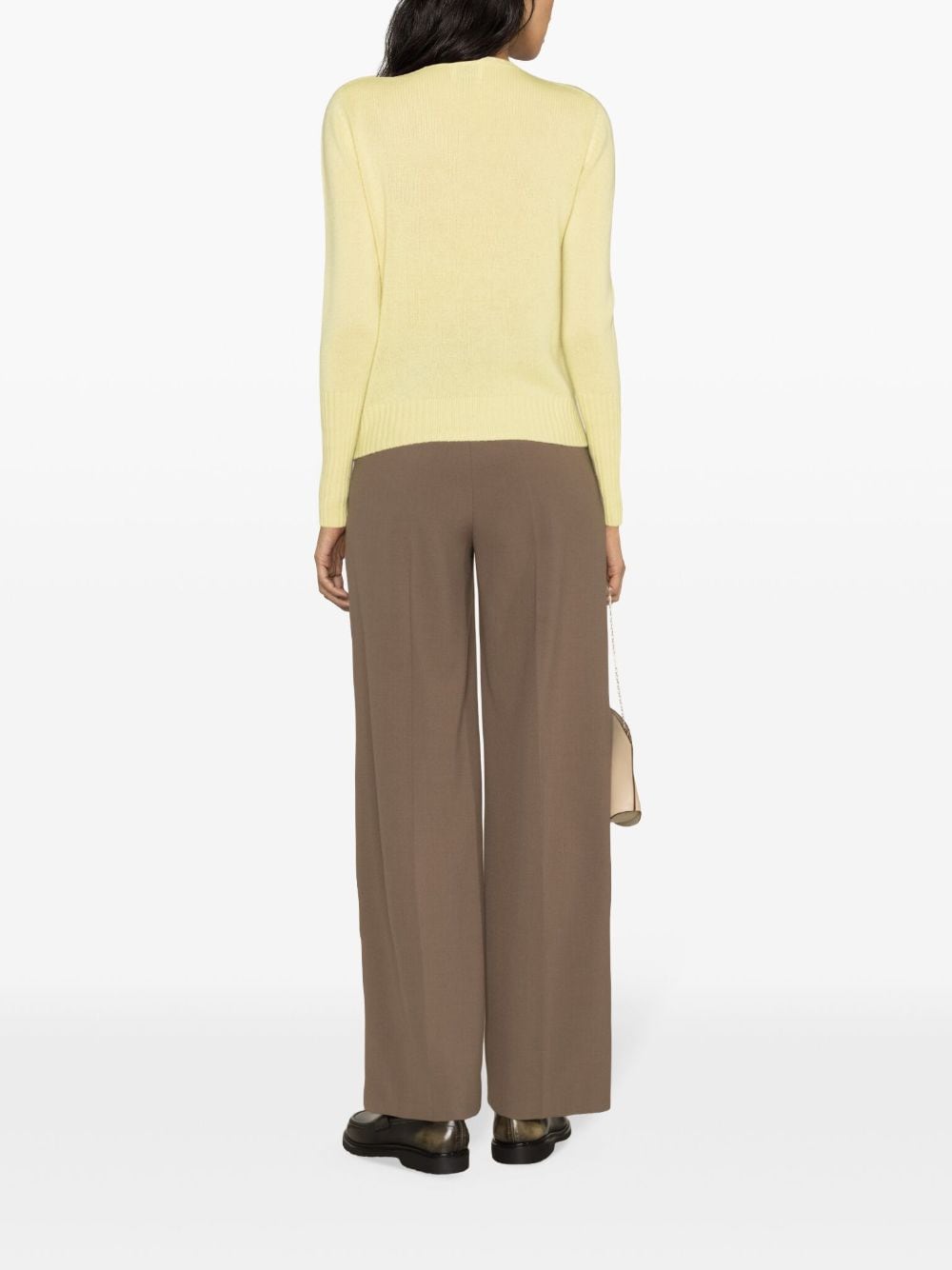 Shop Allude Crew-neck Cashmere Jumper In Yellow