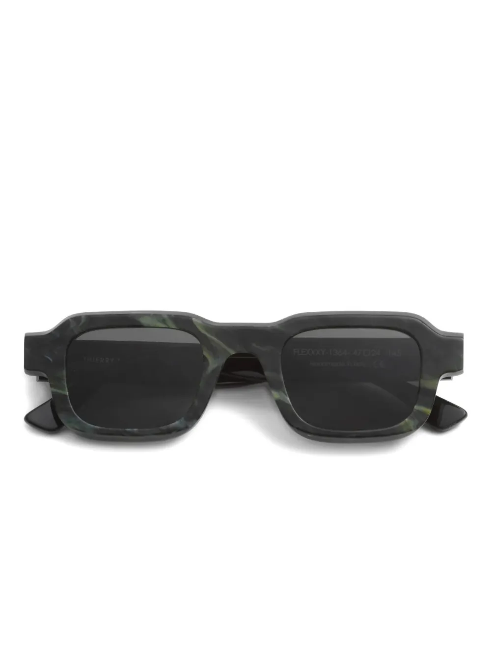Thierry Lasry Marble-effect Rectangle-frame Sunglasses In Green