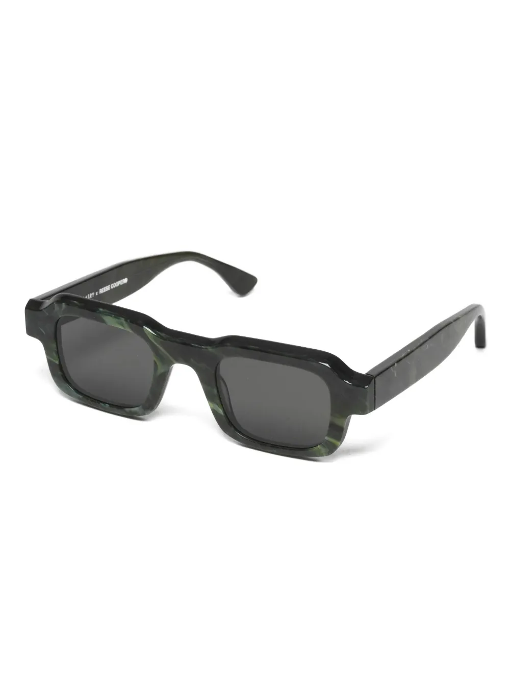 Thierry Lasry marble-effect rectangle-frame sunglasses - Groen