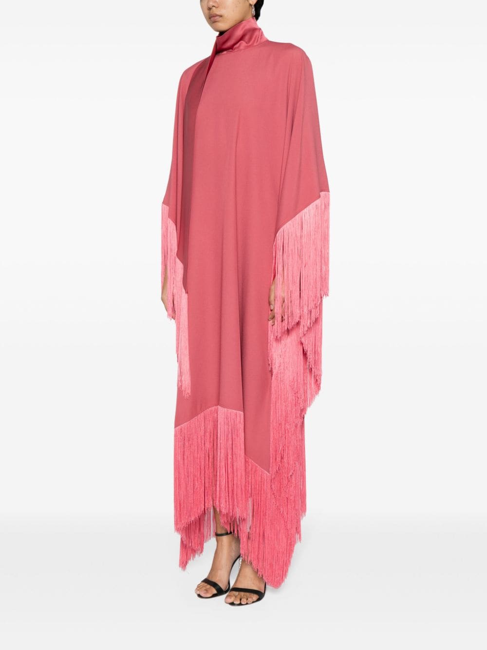 Shop Taller Marmo Mrs.ross Fringed Kaftan Dress In Pink