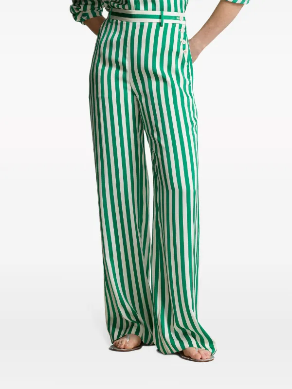 Polo Ralph Lauren Striped Flared Trousers Green FARFETCH CA