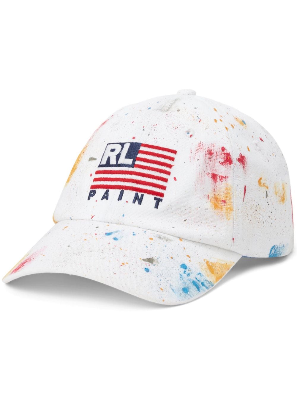 Polo Ralph Lauren 喷漆印花效果棉棒球帽 In White