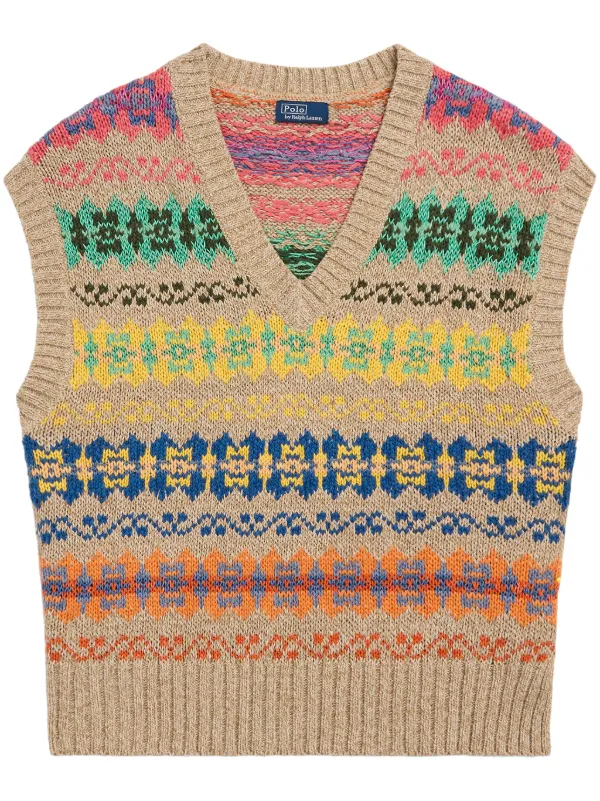 Polo Ralph Lauren Fair Isle short sleeved Jumper Neutrals FARFETCH TR