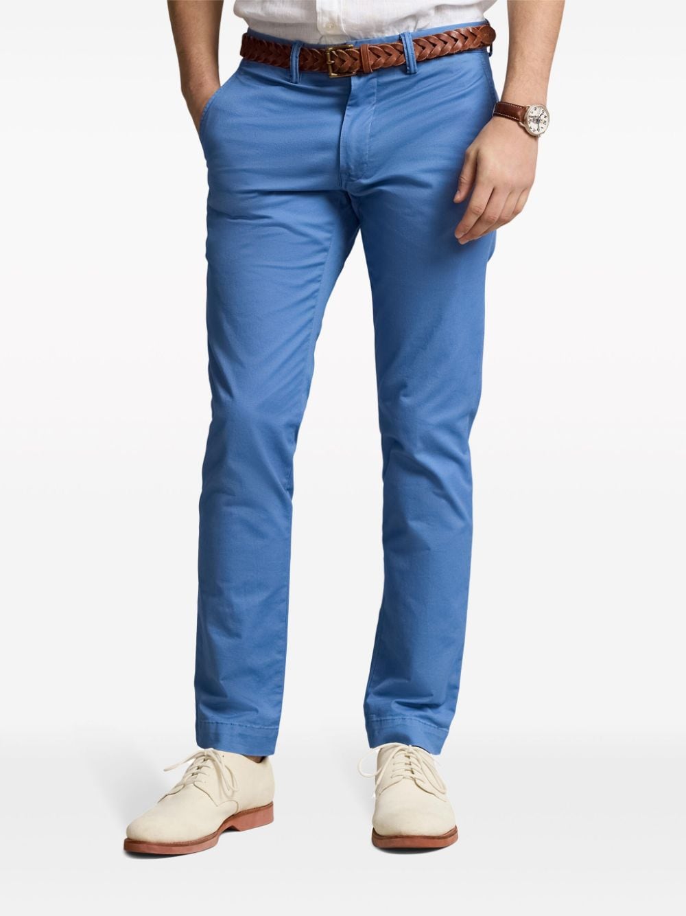 Shop Polo Ralph Lauren Bedford Cotton-twill Trousers In Blue