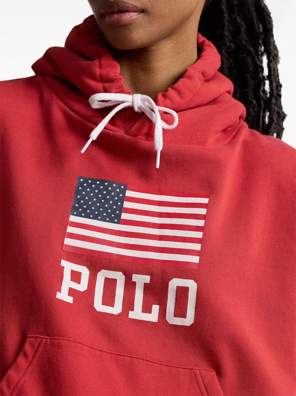 Shop Polo Ralph Lauren Logo-print Cotton-blend Hoodie In Red