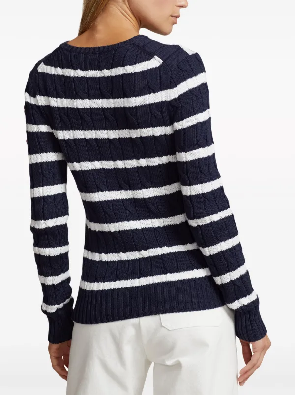 Polo Ralph Lauren Striped Sweater Navy hotsell Beige