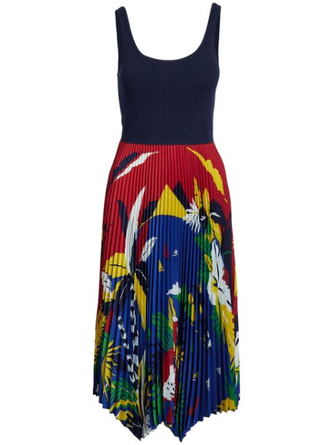 Polo Ralph Lauren floral-print pleated midi dress Women