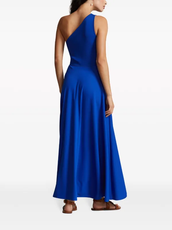 Polo Ralph Lauren one-shoulder A-line Maxi Dress Blue FARFETCH SG