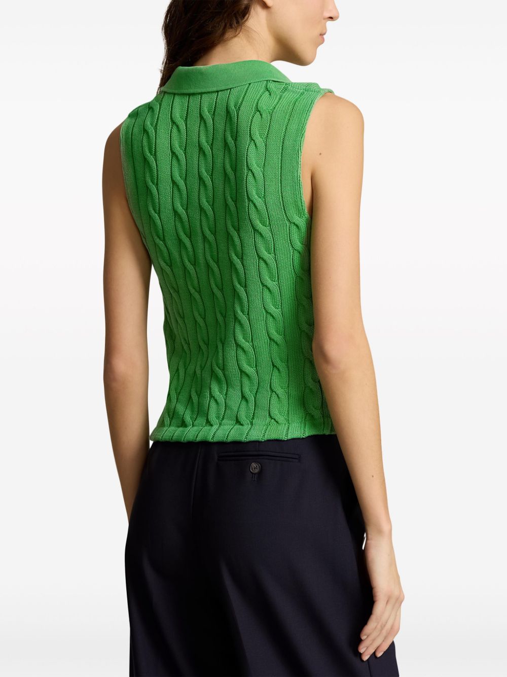 Polo Ralph Lauren cable-knit cotton polo top Women