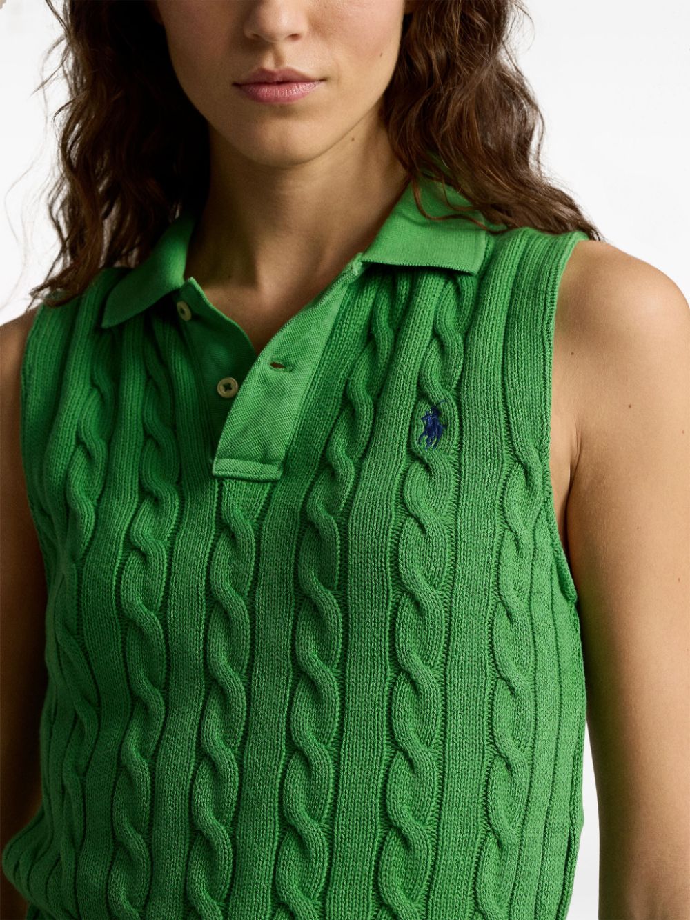 Polo Ralph Lauren cable-knit cotton polo top Women