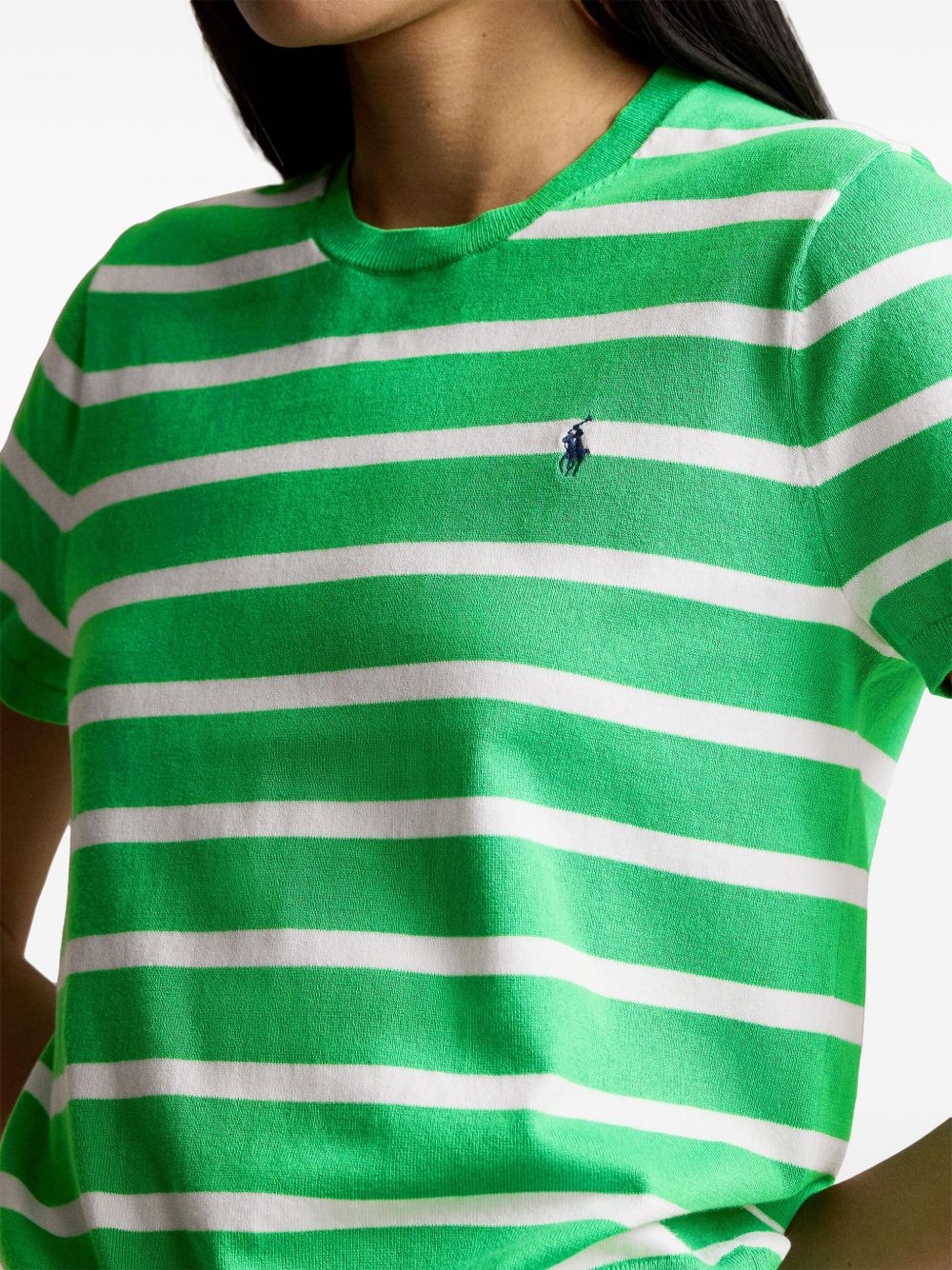 Polo Ralph Lauren striped short-sleeve knitted top Women