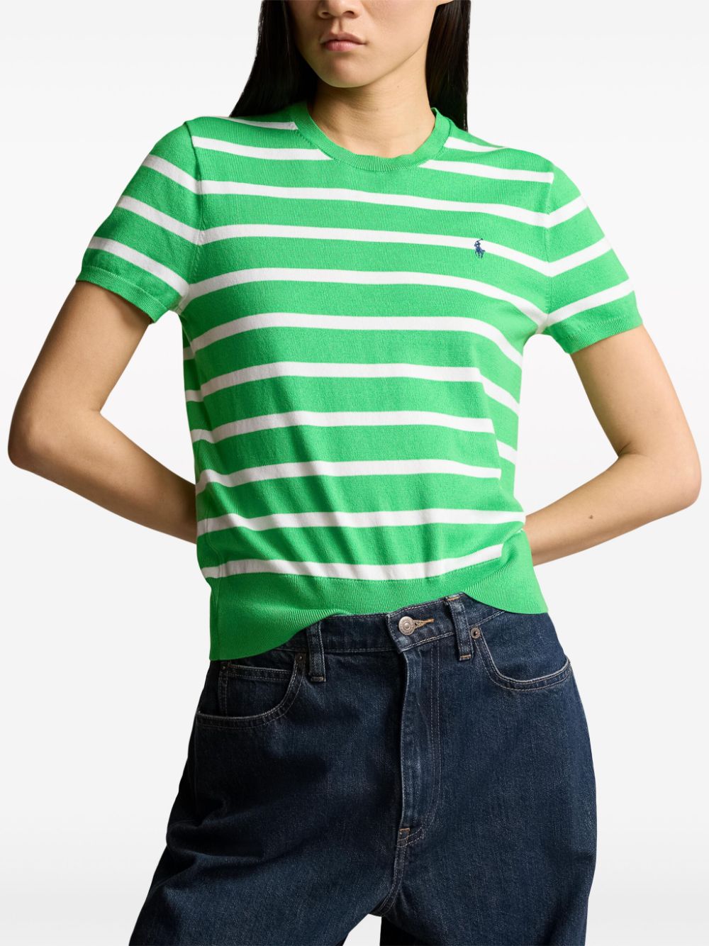 Polo Ralph Lauren striped short-sleeve knitted top Women