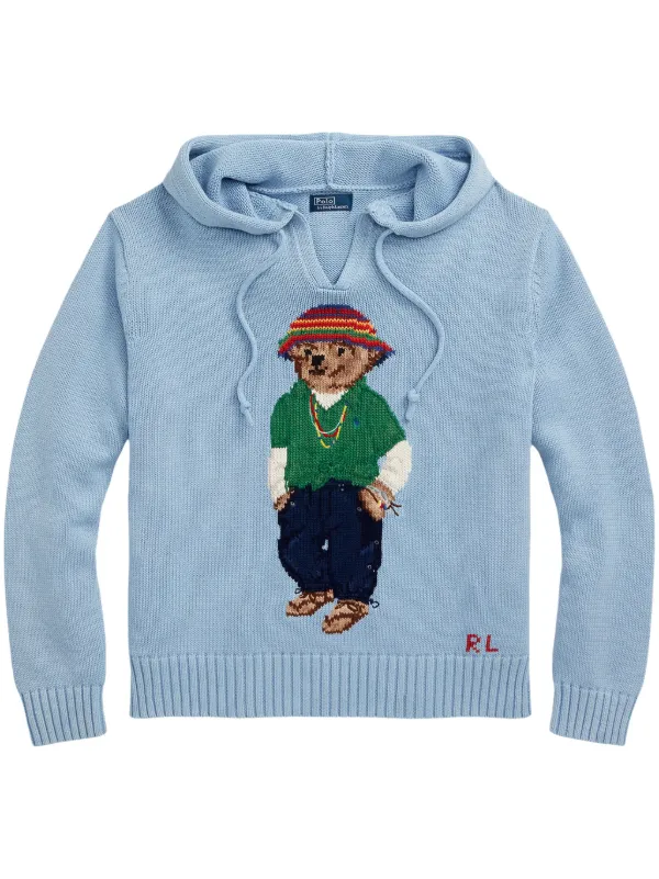 Polo bear hoodie blue hotsell