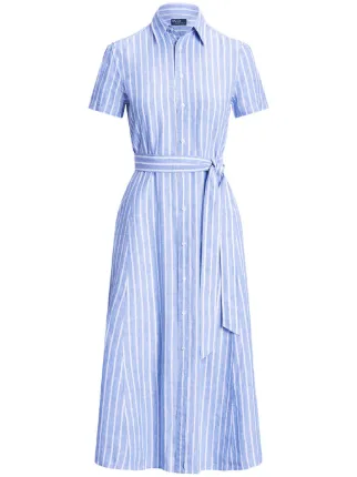 POLO RALPH LAUREN ストライプシャツドレス POLO RALPH LAUREN シャツワンピース ベルテッド ストライプド
