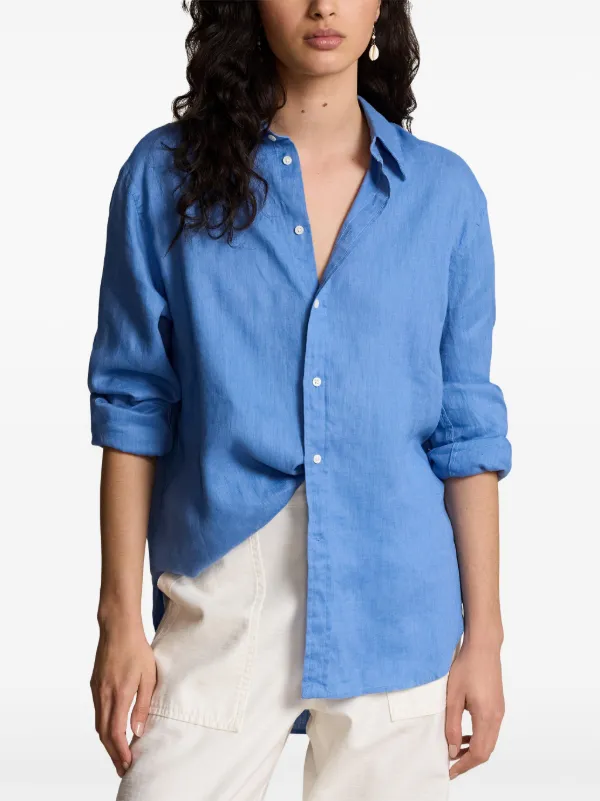 Polo Ralph Lauren Polo Pony リネンシャツ | ブルー | FARFETCH JP