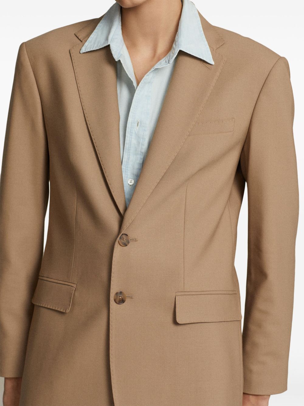 Shop Polo Ralph Lauren Single-breasted Blazer In Neutrals