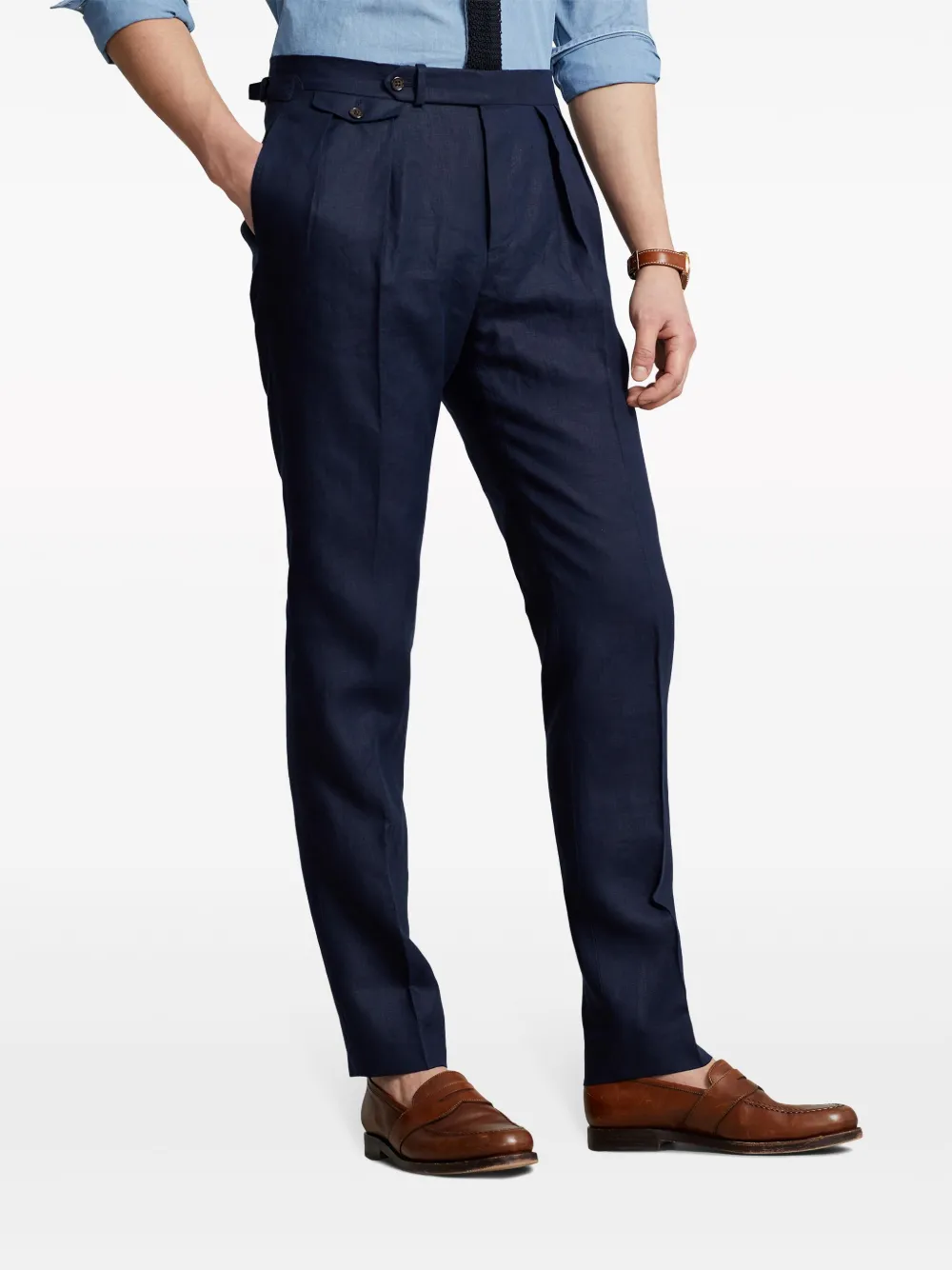 Polo Ralph Lauren Linnen plooibroek Blauw