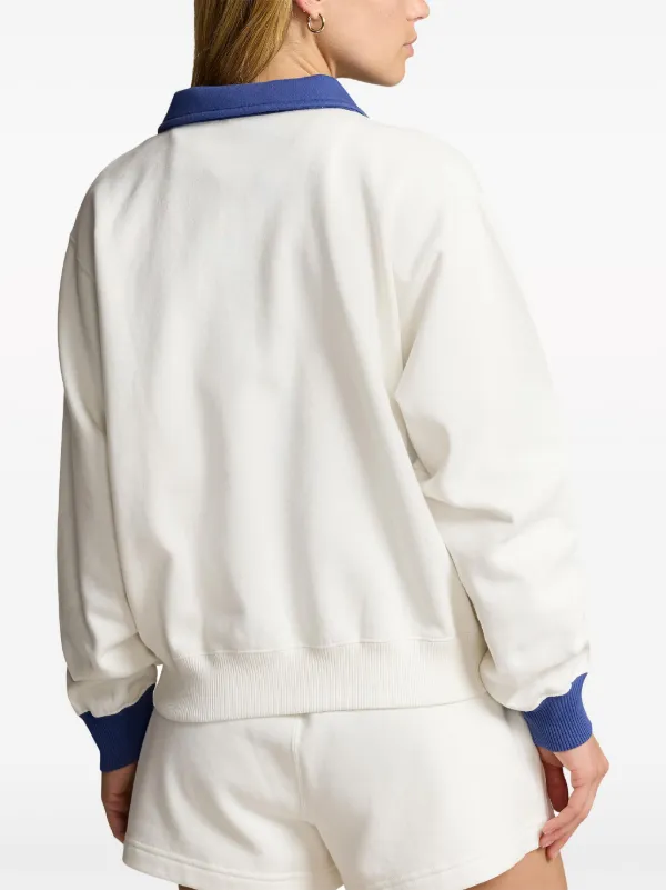 Polo Ralph Lauren logo-print quarter-zip Sweatshirt | White