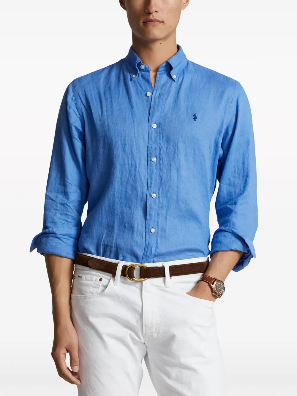 Polo Ralph Lauren Linnen overhemd Blauw
