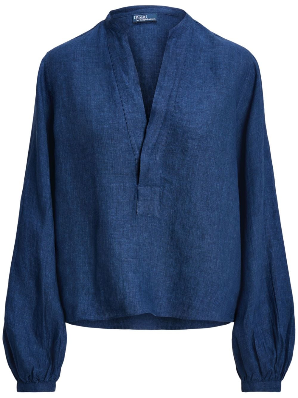 Polo Ralph Lauren Linnen blouse met V-hals Blauw