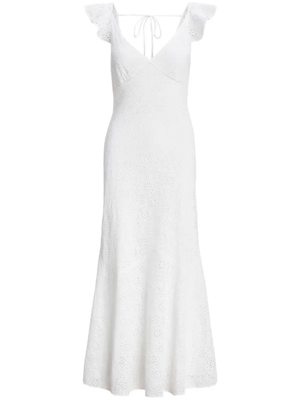 Polo Ralph Lauren broderie anglaise Linen Maxi Dress White FARFETCH TR