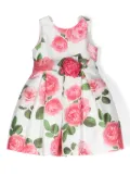 Mimilù floral-print pleated dress - White