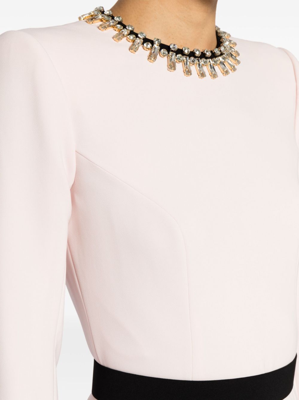 Shop Jenny Packham Thetis Crystal-embellished Midi Dress In Pink