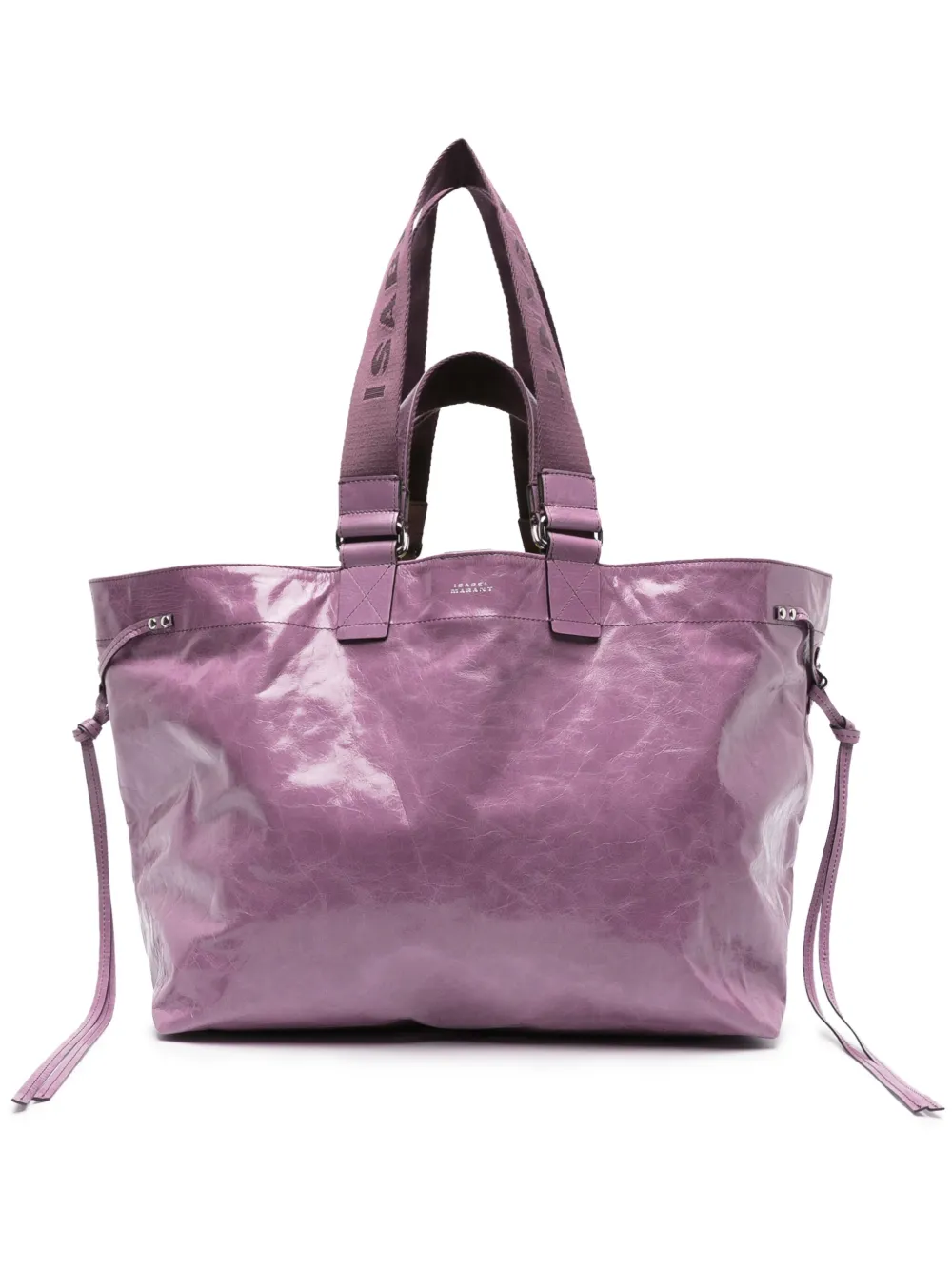 ISABEL MARANT WARDY CRINKLE-EFFECT LEATHER TOTE BAG