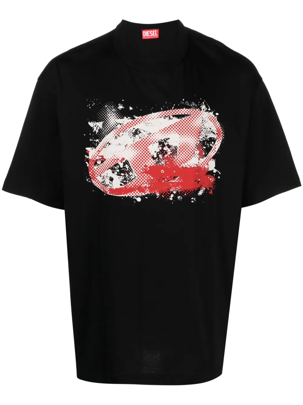 Diesel Katoene T-shirt met print Zwart