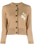 MARANT ÉTOILE Newton intarsia-logo cropped cardigan - Neutrals