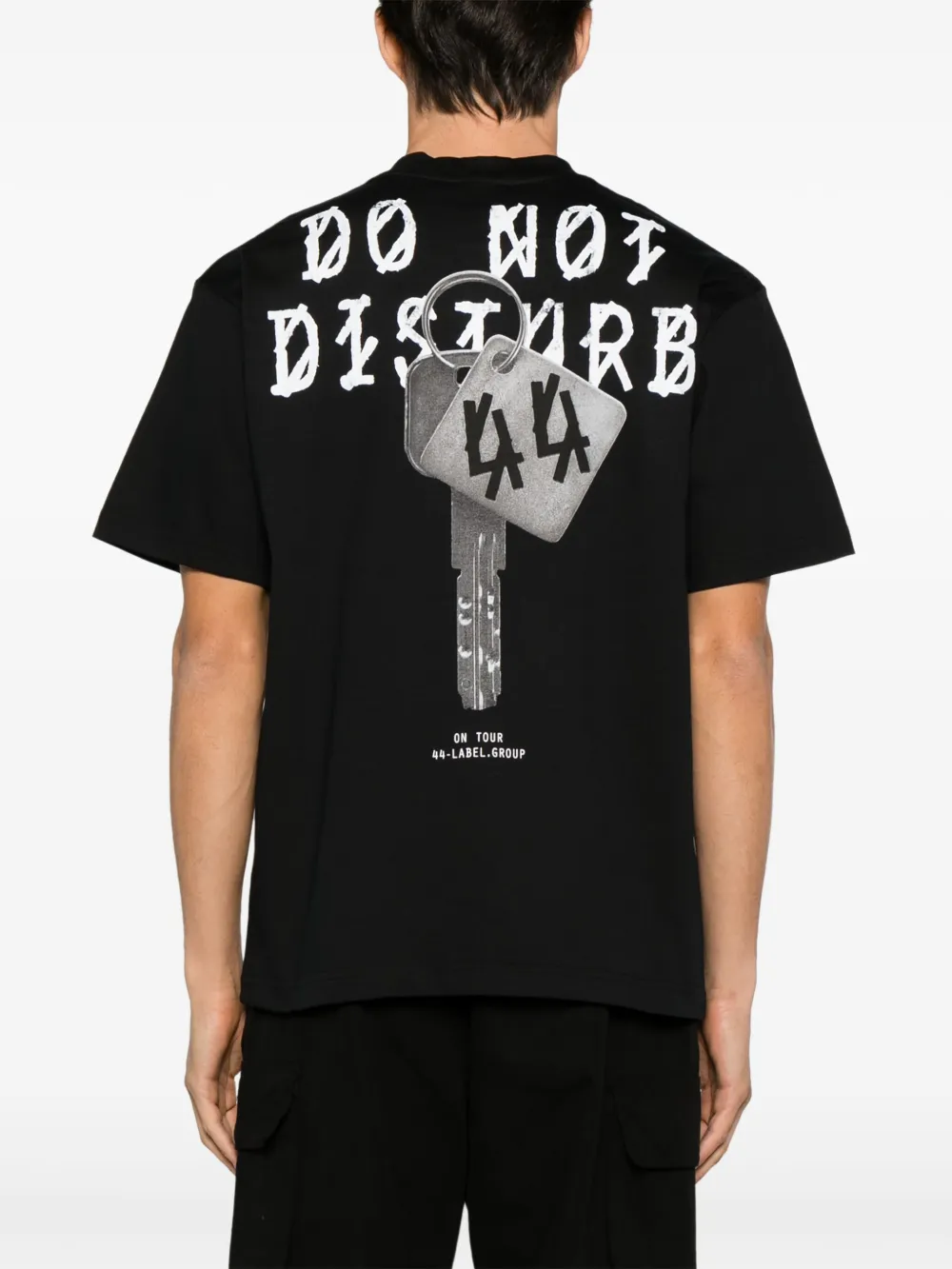 44 LABEL GROUP Late Checkout graphic-print T-shirt | Black | FARFETCH