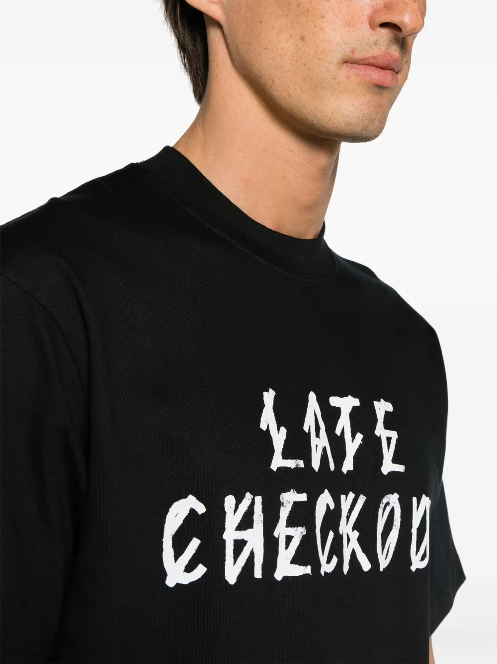 44 LABEL GROUP Late Checkout graphic-print T-shirt | Black | FARFETCH
