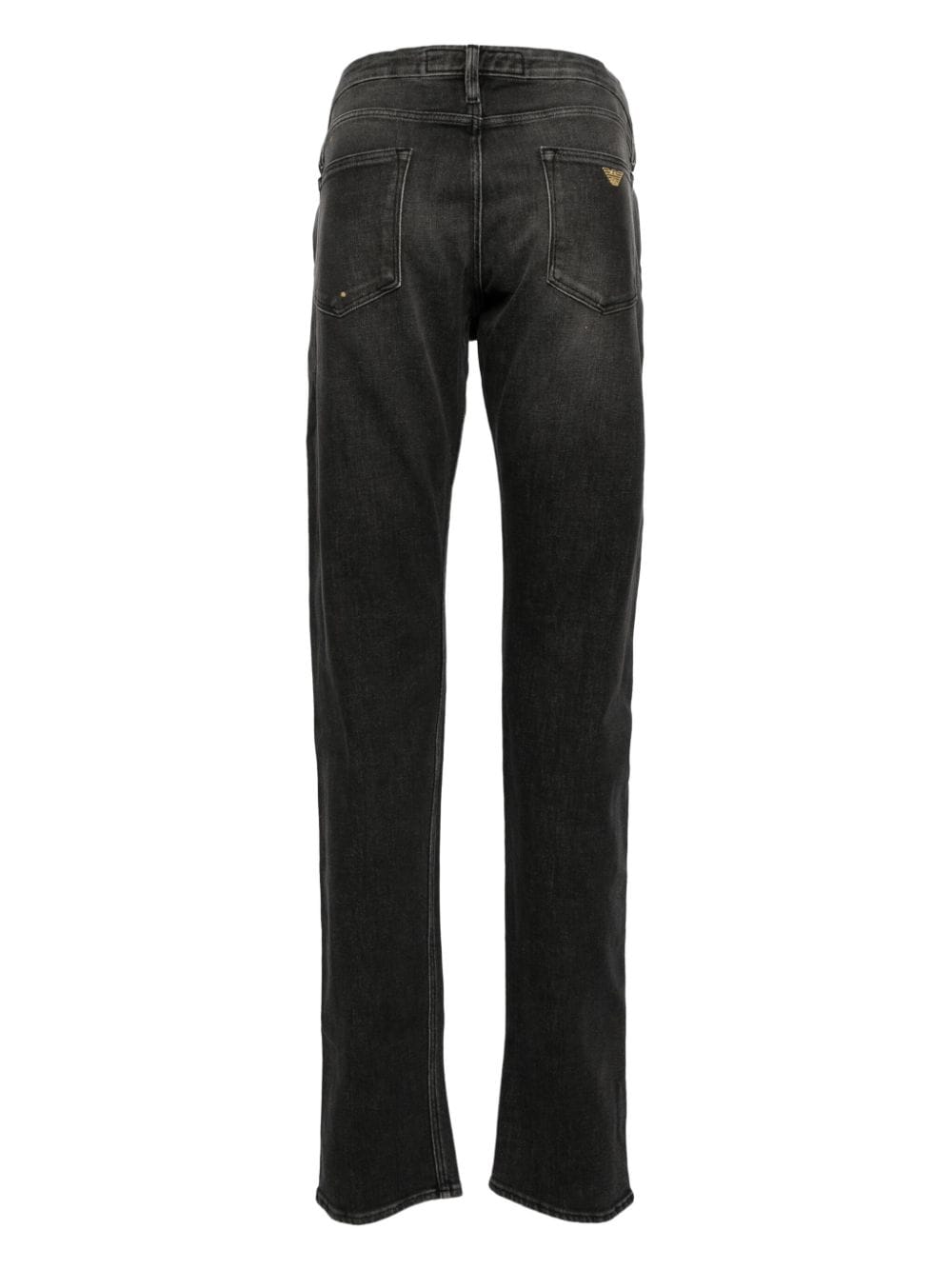 Shop Emporio Armani Mid-rise Straight-leg Jeans In Grey