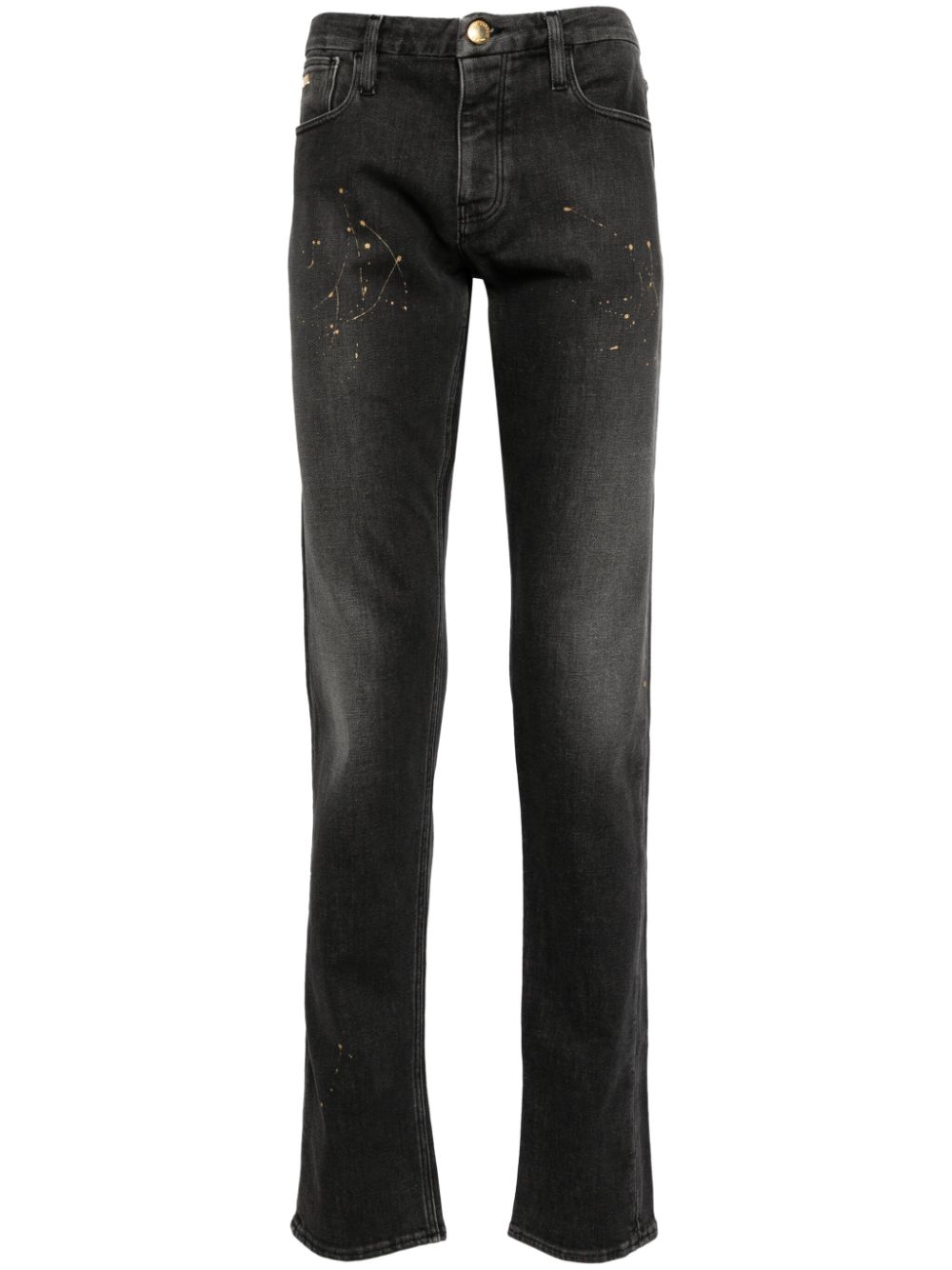 Emporio Armani Mid-rise Straight-leg Jeans In Grey