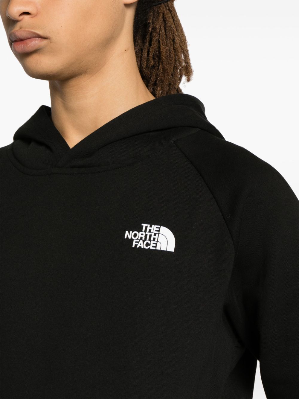 The North Face Katoenen hoodie met logoprint Zwart