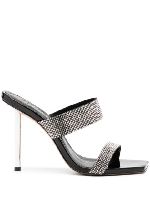 Schutz 120mm crystal-embellished leather mules 