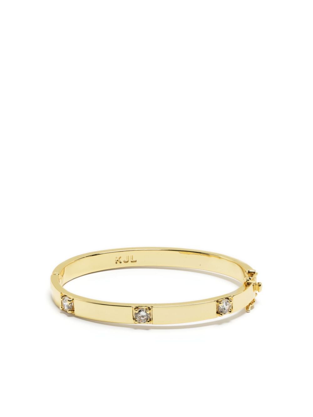 Kenneth Jay Lane Crystal-embellished Bangle Bracelet In Gold